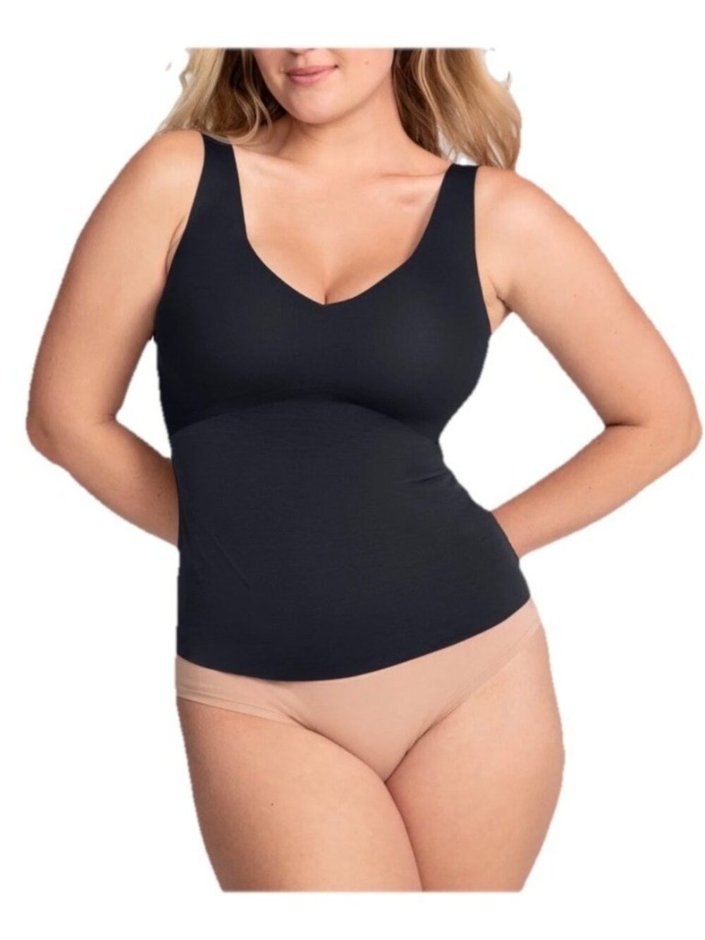 Honeylove Liftwear Tank Woman's Sz 1X Black Body Sculpting Shapewear Padded